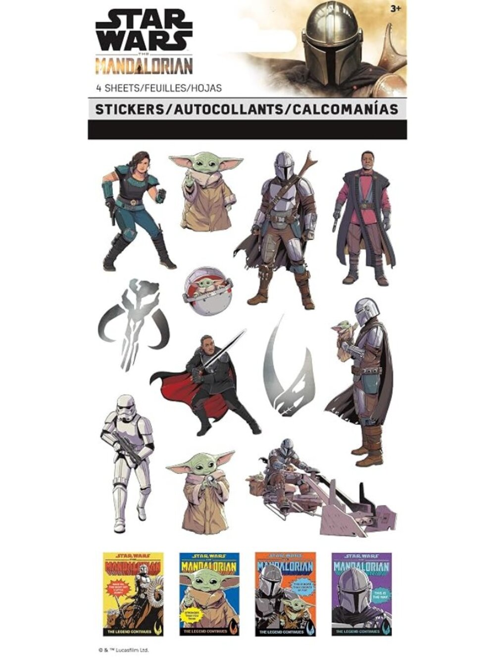Star Wars Mandalorian 4 sheet sticker set exclusive